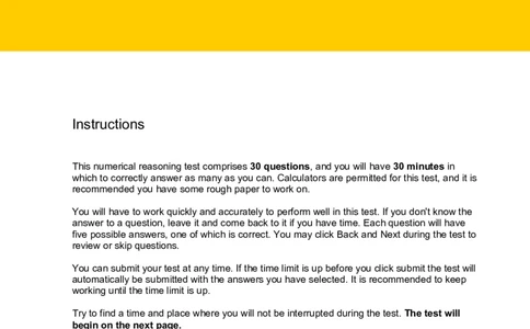 NumericalReasoningTest11-Solutions_2025春招题库汇总_八大题库-1_04八大汇总_信永中和_专业题综合知识-参考_英文题_NumericalReasoningTests