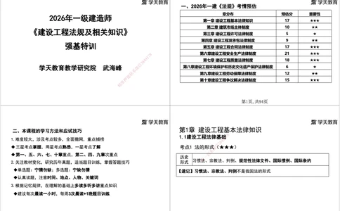 01.2026年一建《法规》强基特训讲义（上）黑白打印版讲义_2026年一级建造师_2026年一建法规_2026年一建法规SVIP_03-习题精析✿实战特训✿模考通关_--配套讲义--