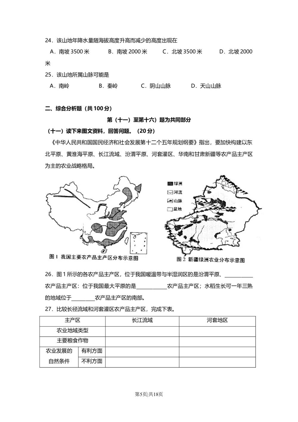 2011年高考地理试卷（上海）（解析卷）_地理历年高考真题_新&middot;Word版2008-2025&middot;高考地理真题_地理（按试卷类型分类）2008-2025_自主命题卷&middot;地理（2008-2025）