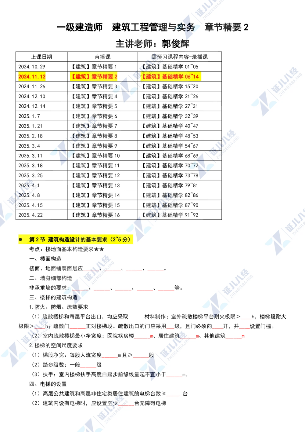 02.1112一建建筑章节精要2_2026年一级建造师_2026年一建建筑_2025年一建建筑SVIP_02-基础精讲✿高端面授✿深度强化_09-建筑《章节精要班》郭俊辉ZBJ