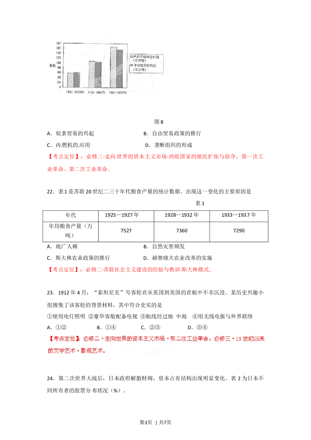 2012年高考历史试卷（福建）（空白卷）_历史历年高考真题_新&middot;Word版2008-2025&middot;高考历史真题_历史（按省份分类）2008-2025_2012-2024&middot;（福建）历史高考真题