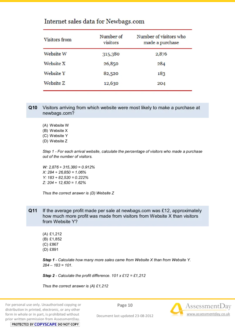 NumericalReasoningTest1-Solutions_2025春招题库汇总_八大题库-1_04八大汇总_信永中和_专业题综合知识-参考_英文题_NumericalReasoningTests
