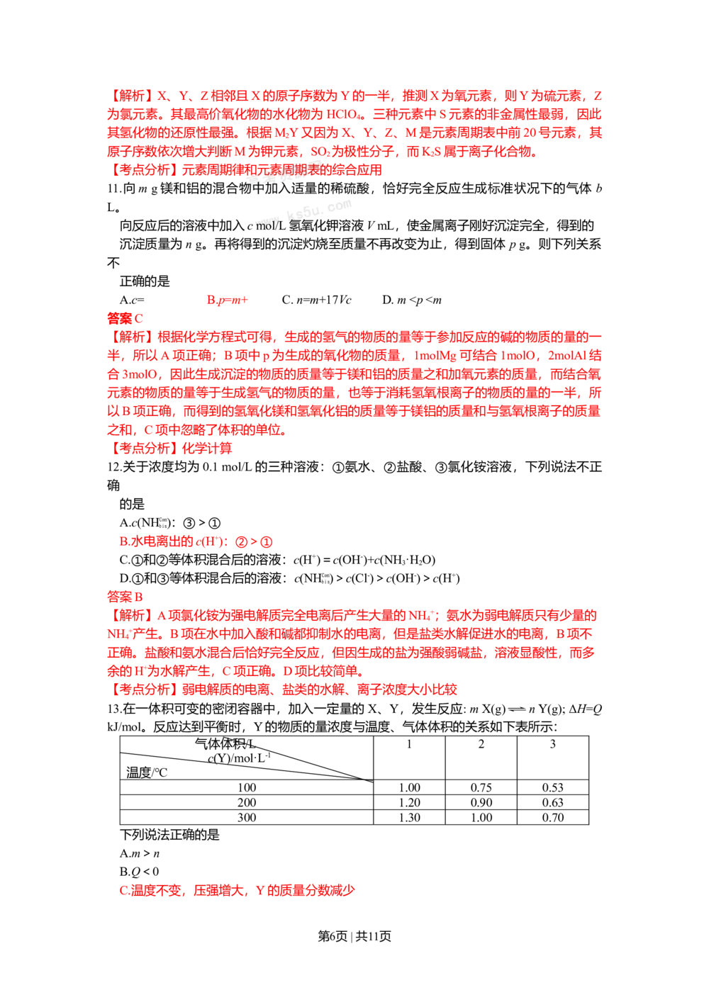 2009年高考化学试卷（四川）（解析卷）_历年高考真题合集_化学历年高考真题_新&middot;Word版2008-2025&middot;高考化学真题_化学（按试卷类型分类）2008-2025_自主命题卷&middot;化学（2008-2025）