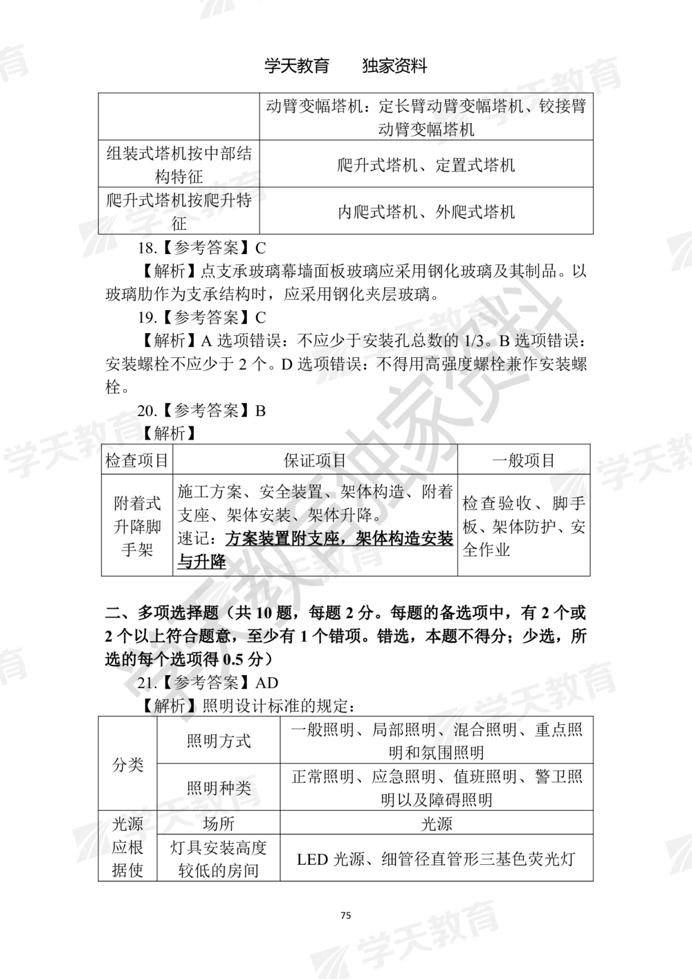 02.2025年一建《建筑》模拟卷1-模拟卷6参考答案_2026年一级建造师_2026年一建建筑_2025年一建建筑SVIP_05-考前密训✿央企特训✿机构普押_22-建筑《模拟卷6套》XT