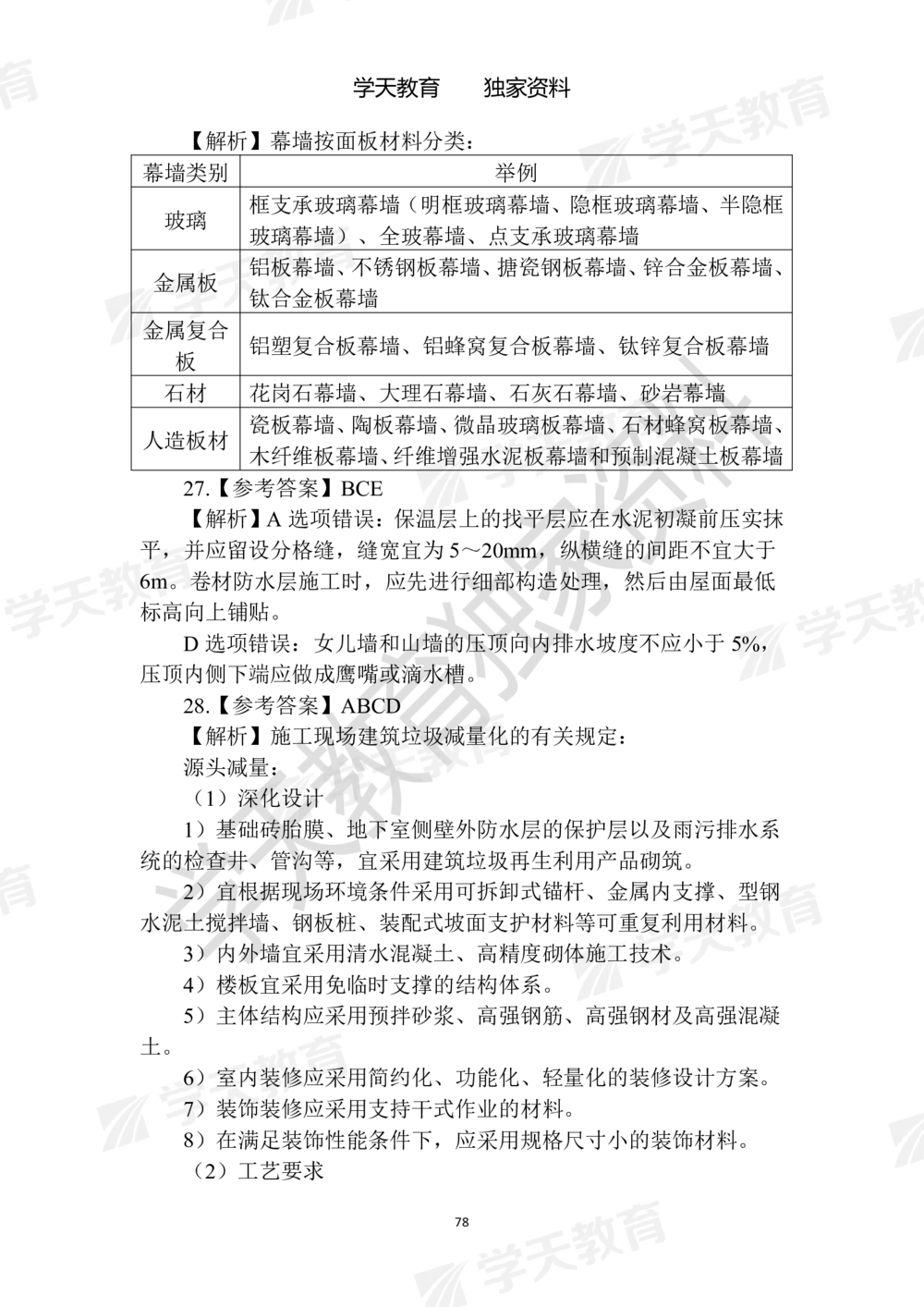02.2025年一建《建筑》模拟卷1-模拟卷6参考答案_2026年一级建造师_2026年一建建筑_2025年一建建筑SVIP_05-考前密训✿央企特训✿机构普押_22-建筑《模拟卷6套》XT