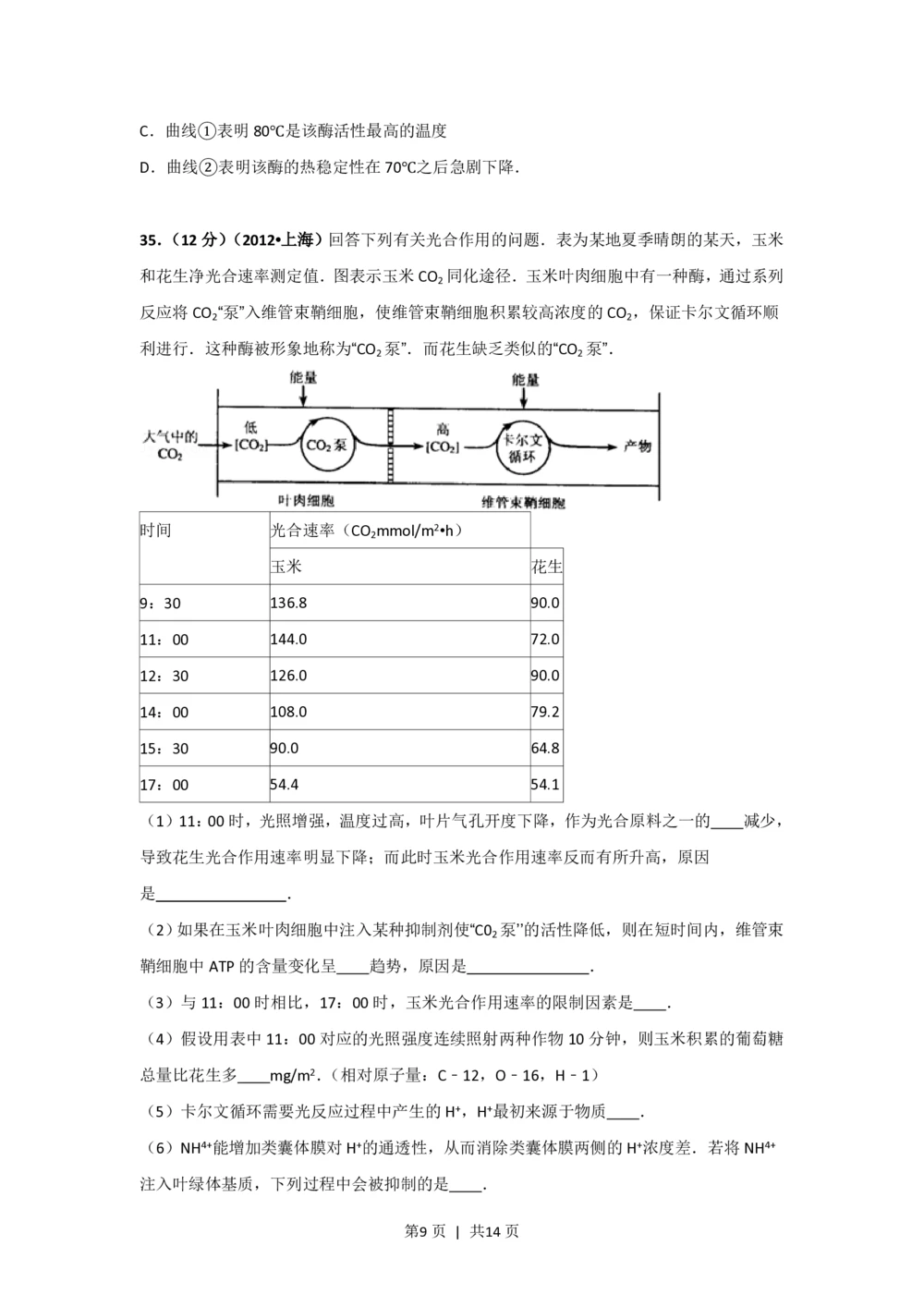 2012年高考生物试卷（上海）（空白卷）_生物历年高考真题_新&middot;PDF版2008-2025&middot;高考生物真题_生物（按试卷类型分类）2008-2025_自主命题卷&middot;生物（2008-2025）_上海自主命题&middot;生物（2008-2022）
