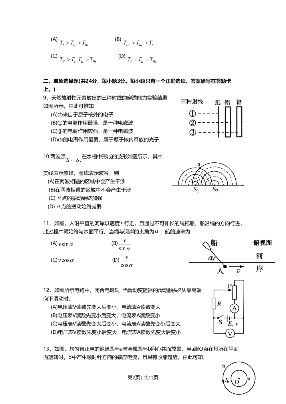 2011年高考物理试卷（上海）（空白卷）_物理历年高考真题_新&middot;Word版2008-2025&middot;高考物理真题_物理（按年份分类）2008-2025_2011&middot;高考物理真题