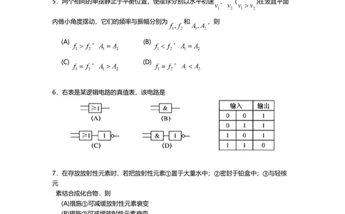 2011年高考物理试卷（上海）（空白卷）_物理历年高考真题_新&middot;Word版2008-2025&middot;高考物理真题_物理（按年份分类）2008-2025_2011&middot;高考物理真题