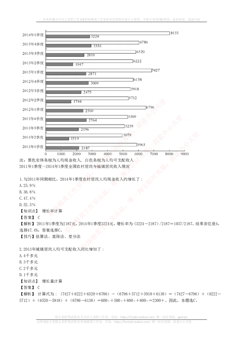 EPI综合能力题库----资料分析题库+解析_2025春招题库汇总_国企-运营商题库_电信笔试资料_最新_笔试_5中国电信练习题库