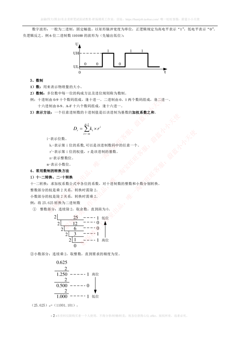 4-电气类专业知识点--数字电路知识点讲义整理（电气类必看）_2025春招题库汇总_国企题库_国家能源_20230827_151217_2-国家能源集团2023招聘笔试完整知识点（专业知识部分）_电气工程类
