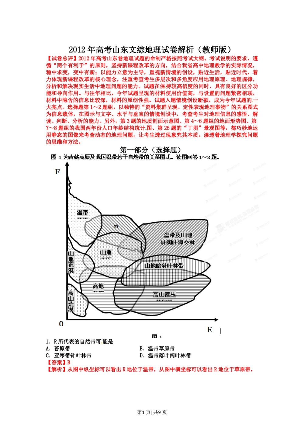 2012年高考地理试卷（山东）（解析卷）_地理历年高考真题_新&middot;PDF版2008-2025&middot;高考地理真题_地理（按省份分类）2008-2025_2008-2025&middot;（山东）地理高考真题