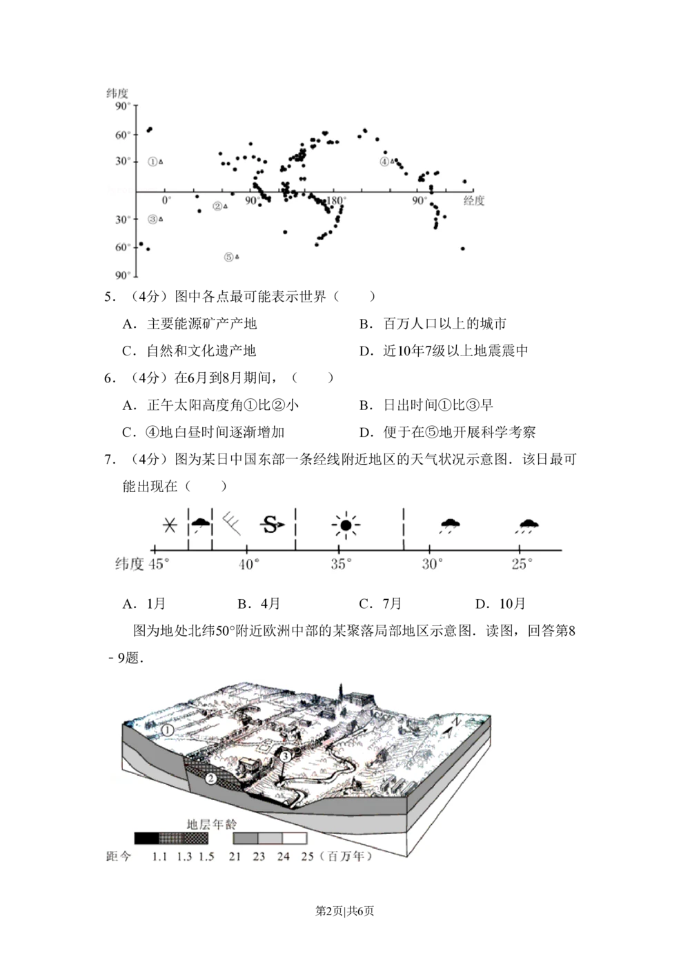 2011年高考地理试卷（北京）（空白卷）_地理历年高考真题_新&middot;PDF版2008-2025&middot;高考地理真题_地理（按省份分类）2008-2025_2008-2025&middot;（北京）地理高考真题