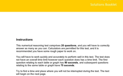 NumericalCriticalReasoningTest4-Solutions_2025春招题库汇总_十大行测题库_2023年十大热门题库更新中_05、TalentQ汇总_TalentQ测试题（适合大多数外资银行以及其他企业）_NumericalReasoning