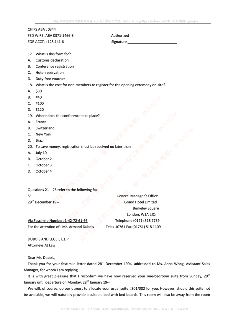 5-1---复习讲义：托业英语考试题型结构&解题技巧(1)_2025春招题库汇总_国企-运营商题库_2023中国移动笔试资料（清宇）_3中国移动2023年招聘英语部分复习