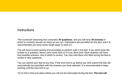 NumericalReasoningTest10-Solutions_2025春招题库汇总_八大题库-1_04八大汇总_信永中和_专业题综合知识-参考_英文题_NumericalReasoningTests