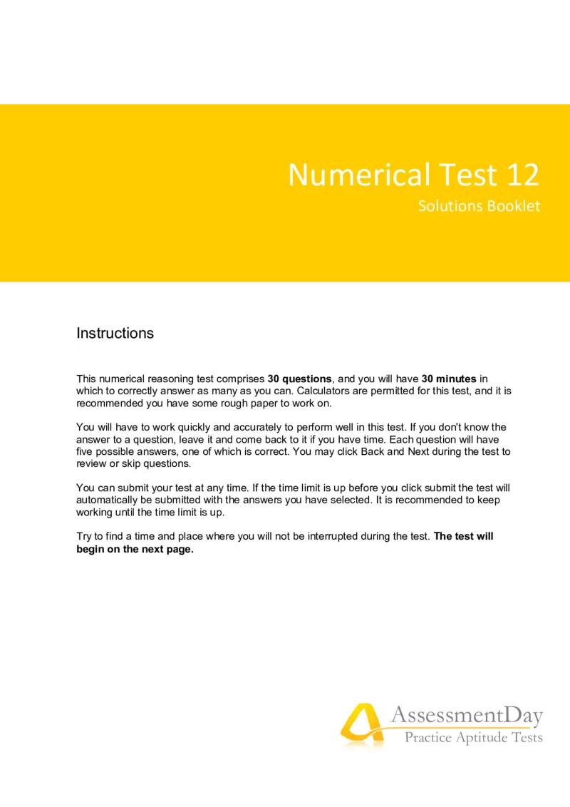 NumericalReasoningTest12-Solutions_2025春招题库汇总_八大题库-1_04八大汇总_信永中和_专业题综合知识-参考_英文题_NumericalReasoningTests