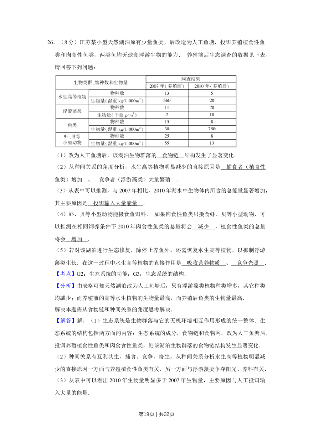 2012年高考生物试卷（江苏）（解析卷）_生物历年高考真题_新&middot;Word版2008-2025&middot;高考生物真题_生物（按省份分类）2008-2025_2008-2025&middot;（江苏）生物高考真题