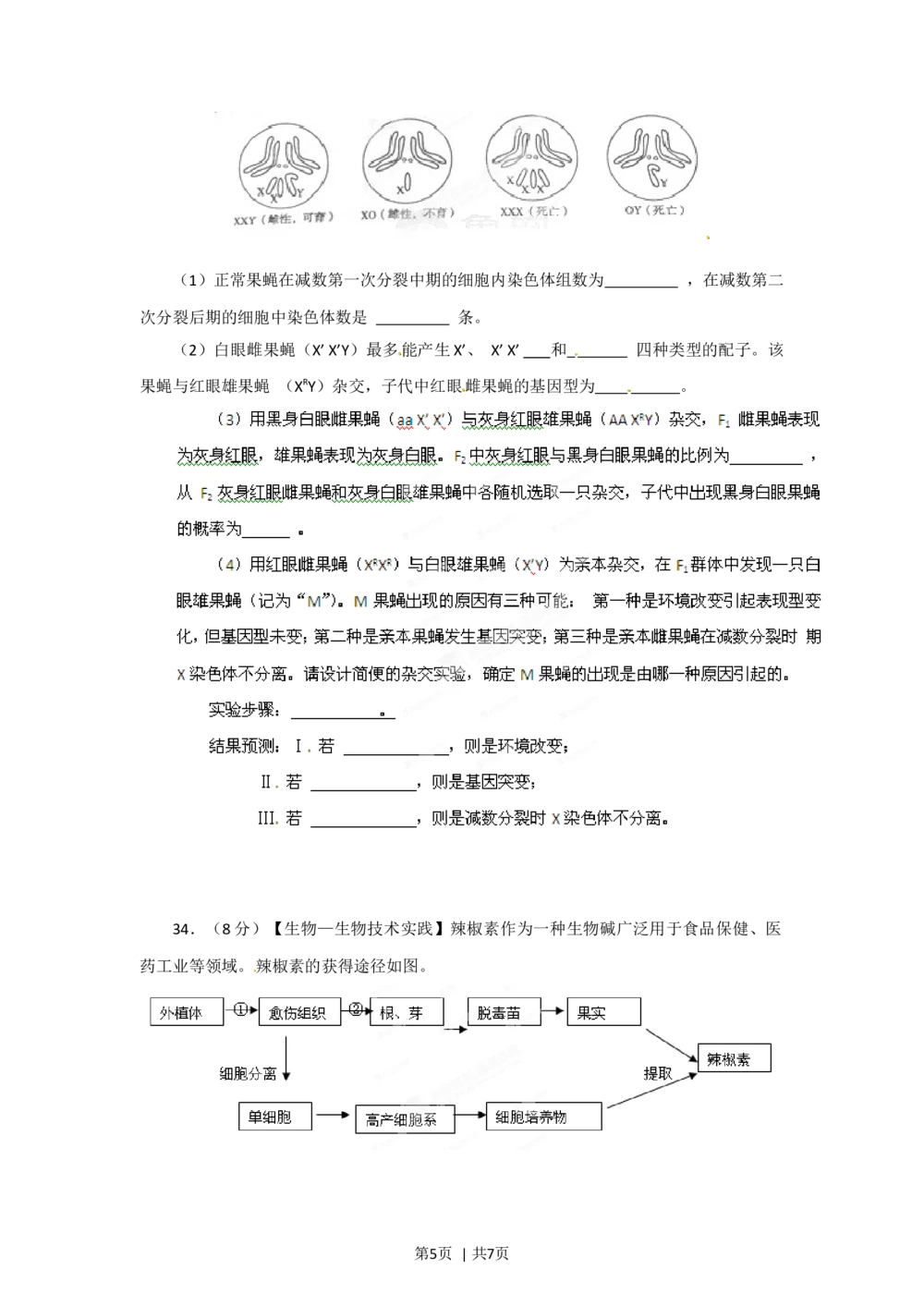 2012年高考生物试卷（山东）（空白卷）_生物历年高考真题_新&middot;Word版2008-2025&middot;高考生物真题_生物（按年份分类）2008-2025_2012&middot;高考生物真题