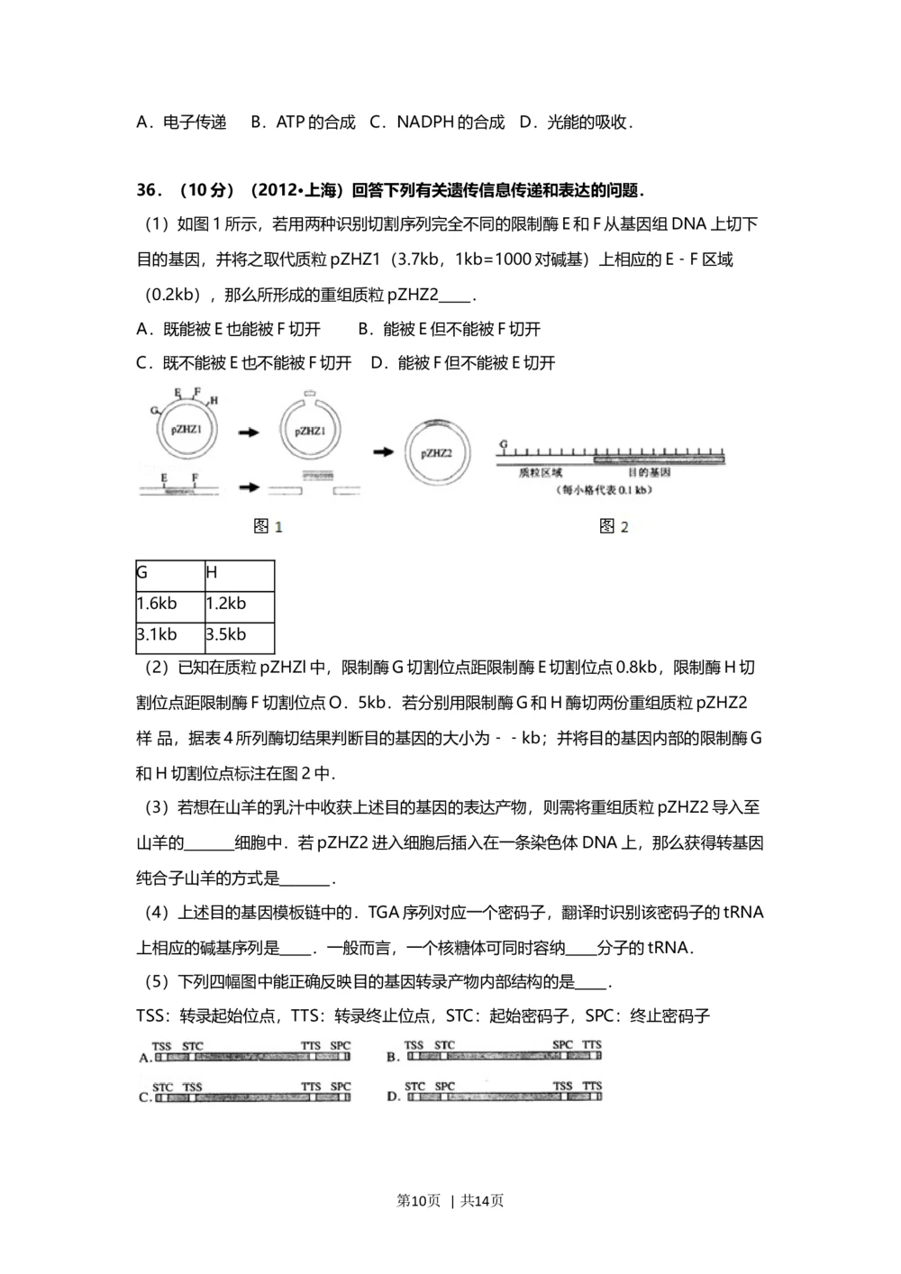 2012年高考生物试卷（上海）（空白卷）_生物历年高考真题_新&middot;Word版2008-2025&middot;高考生物真题_生物（按省份分类）2008-2025_2008-2022&middot;（上海）生物高考真题