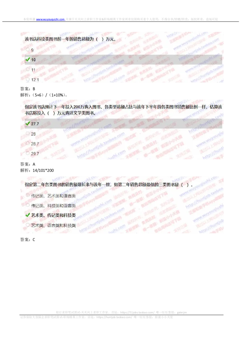 IQTZD题型-资料分析真题汇总及答案解析_2025春招题库汇总_国企题库_中航信托_2020年真题题库_2020年IQTZD题库（带答案和解析）
