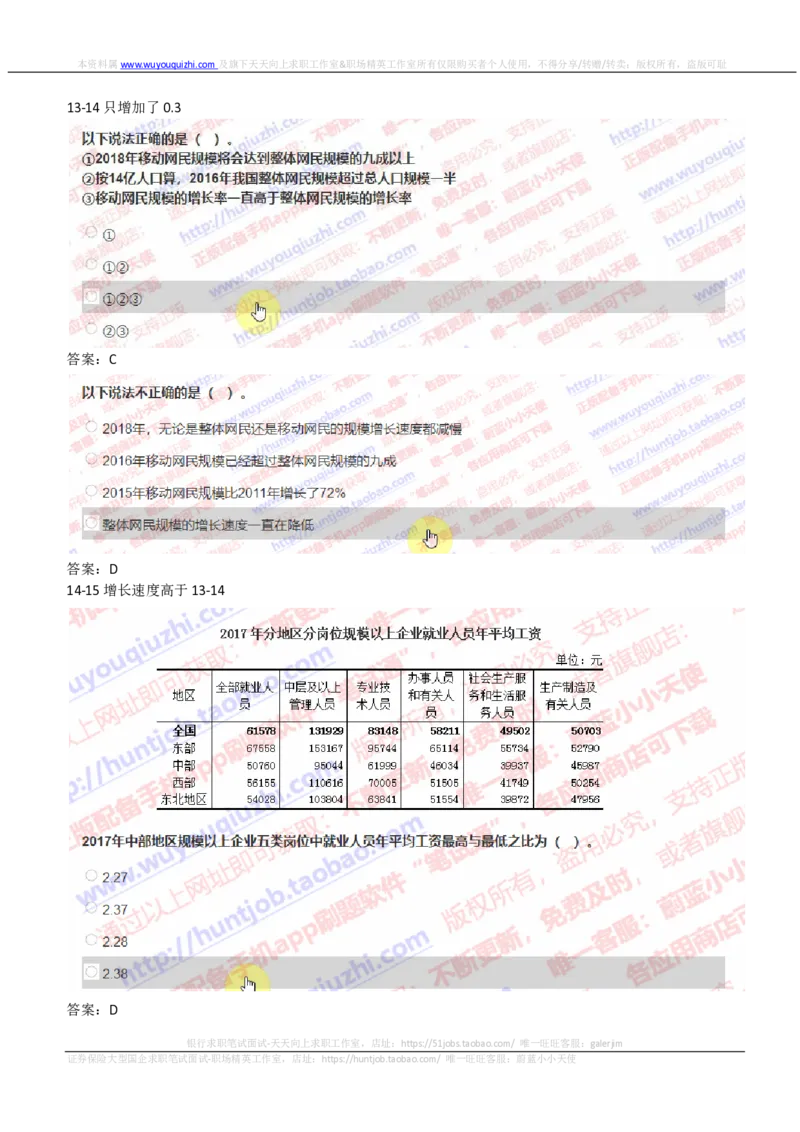 IQTZD题型-资料分析真题汇总及答案解析_2025春招题库汇总_国企题库_中航信托_2020年真题题库_2020年IQTZD题库（带答案和解析）