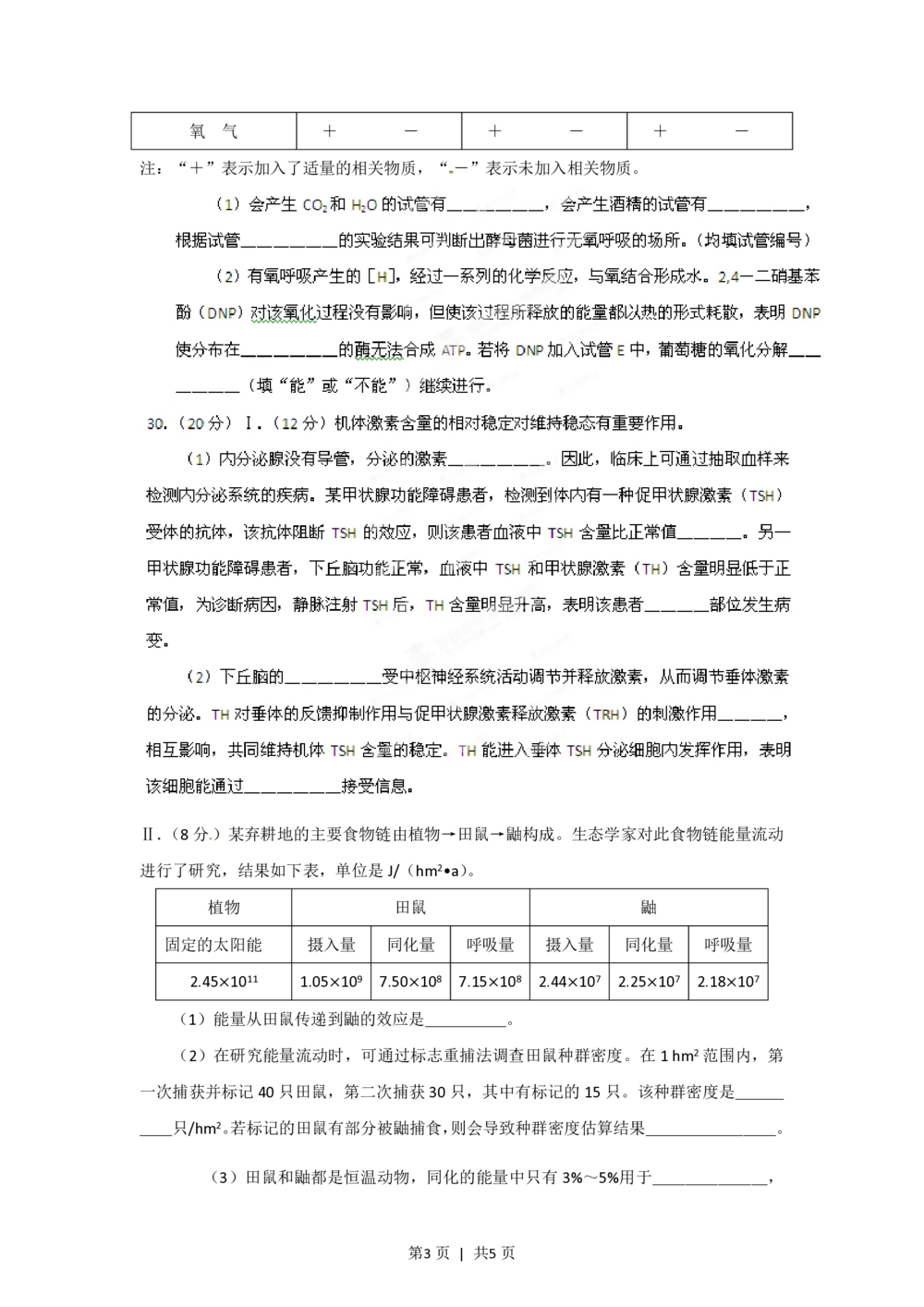 2012年高考生物试卷（安徽）（空白卷）_生物历年高考真题_新&middot;PDF版2008-2025&middot;高考生物真题_生物（按年份分类）2008-2025_2012&middot;高考生物真题