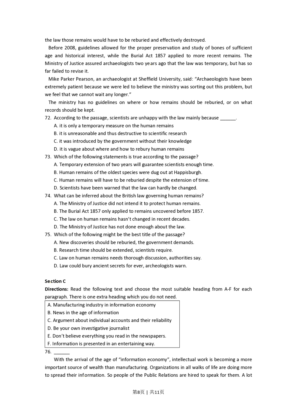 2011年高考英语试卷（上海）（秋考）（空白卷）_英语历年高考真题_新&middot;PDF版2008-2025&middot;高考英语真题_英语（按年份分类）2008-2025_2011&middot;高考英语真题