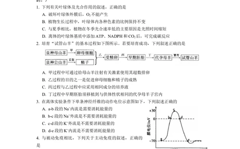 2011年高考生物试卷（浙江）（空白卷）_生物历年高考真题_新&middot;Word版2008-2025&middot;高考生物真题_生物（按省份分类）2008-2025_2008-2025&middot;（浙江）生物高考真题