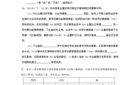2012年高考生物试卷（安徽）（空白卷）_生物历年高考真题_新&middot;PDF版2008-2025&middot;高考生物真题_生物（按省份分类）2008-2025_2012-2025&middot;（安徽）生物高考真题