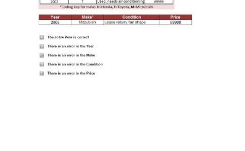 ErrorChecking#1完成_2025春招题库汇总_快消题库-1_快消汇总_2023金佰利最新题库（TalentQ）_TalentQ笔试题库_ErrorChecking