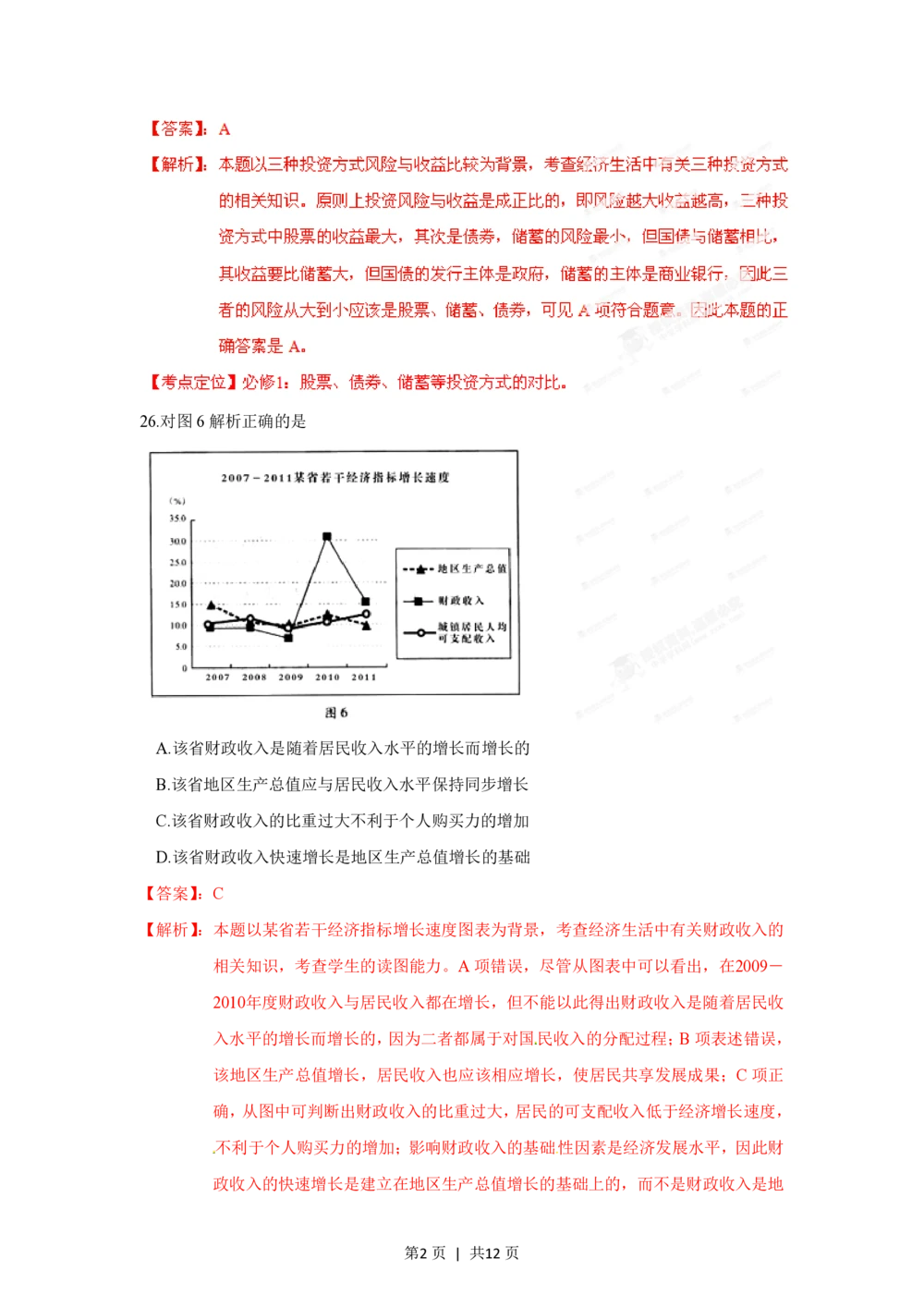 2012年高考政治试卷（广东）（解析卷）_政治历年高考真题_新&middot;PDF版2008-2025&middot;高考政治真题_政治（按省份分类）2008-2025_2008-2025&middot;（广东）政治高考真题