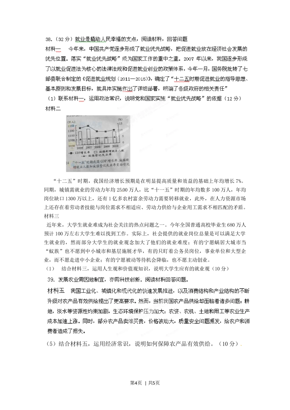 2012年高考政治试卷（四川）（空白卷）_政治历年高考真题_新&middot;Word版2008-2025&middot;高考政治真题_政治（按年份分类）2008-2025_2012&middot;政治高考真题