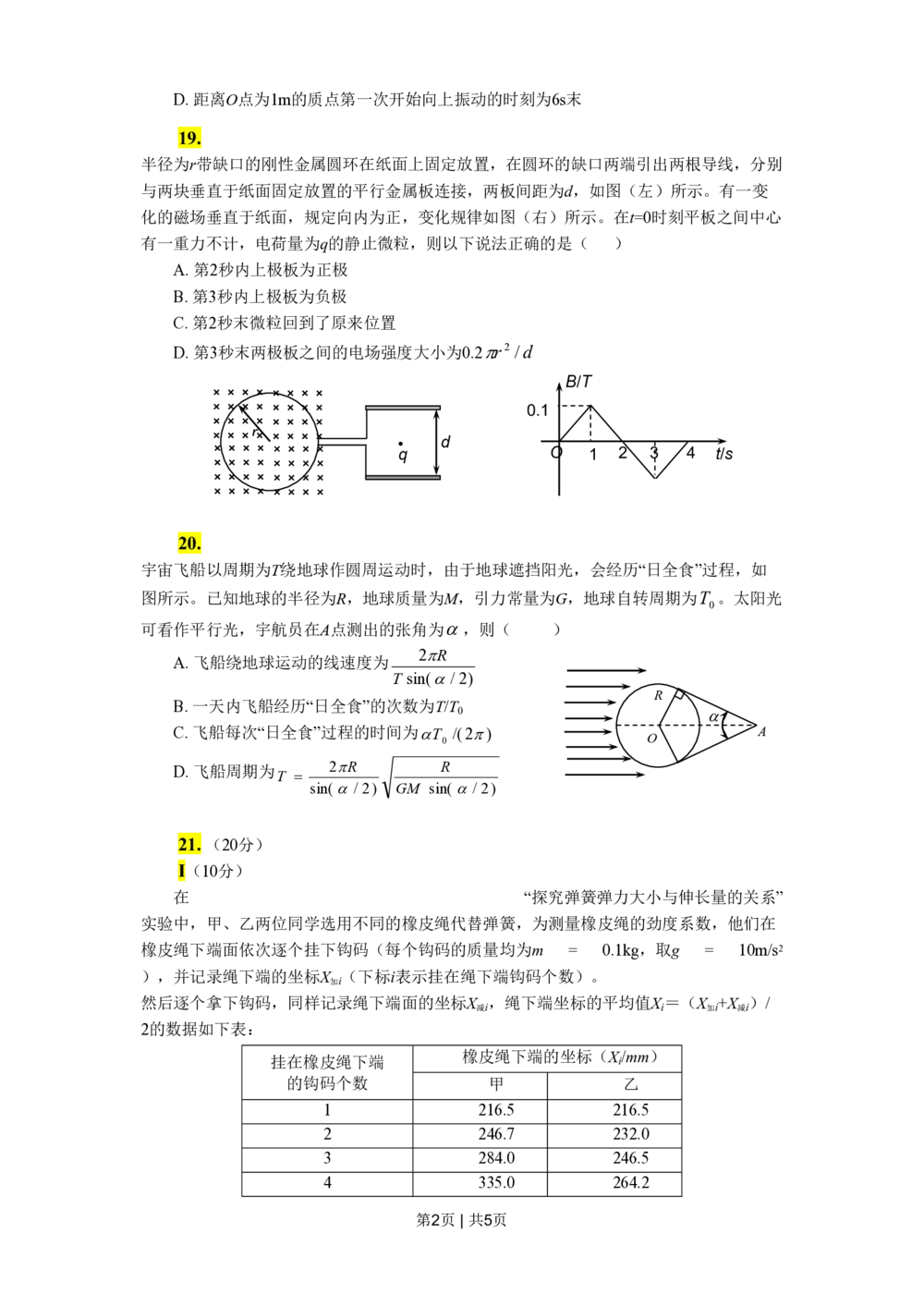 2011年高考物理真题（浙江）（空白卷）_物理历年高考真题_新&middot;PDF版2008-2025&middot;高考物理真题_物理（按省份分类）2008-2025_2008-2025&middot;（浙江）物理高考真题