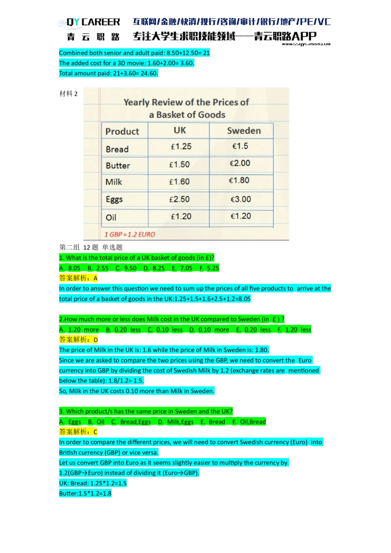 AspectsNumerical_2025春招题库汇总_十大行测题库_2023年十大热门题库更新中_05、TalentQ汇总_TalentQ笔试题库英文_03、英文-解析版_numerical文字版