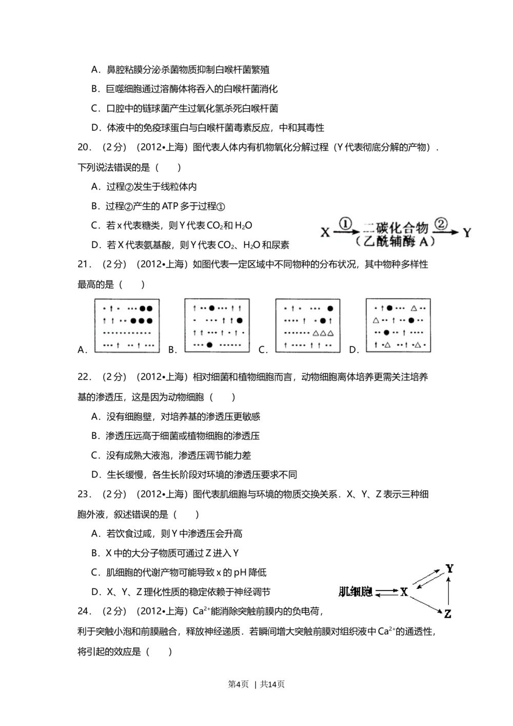 2012年高考生物试卷（上海）（空白卷）_生物历年高考真题_新&middot;Word版2008-2025&middot;高考生物真题_生物（按年份分类）2008-2025_2012&middot;高考生物真题