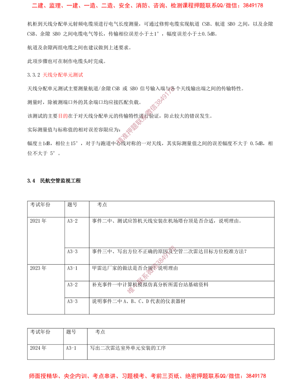 07.07-第3章-民航空管工程技术（二）_2026年一级建造师_2026年一建民航_2025年一建民航SVIP_04-冲刺串讲✿考点强化✿小灶集训_01-民航《冲刺串讲班》高永志SMR