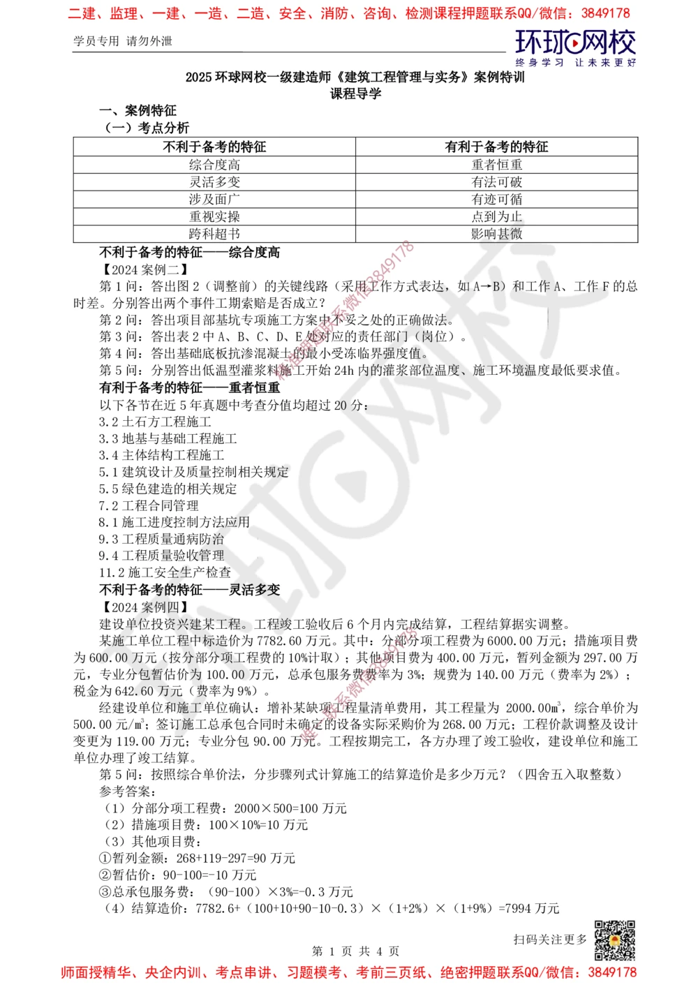 01.2025一建建筑案例特训-第1讲-课程导学_2026年一级建造师_2026年一建建筑_2025年一建建筑SVIP_04-冲刺串讲✿考点强化✿小灶集训_19-建筑《案例特训班》潘晓宇HQ