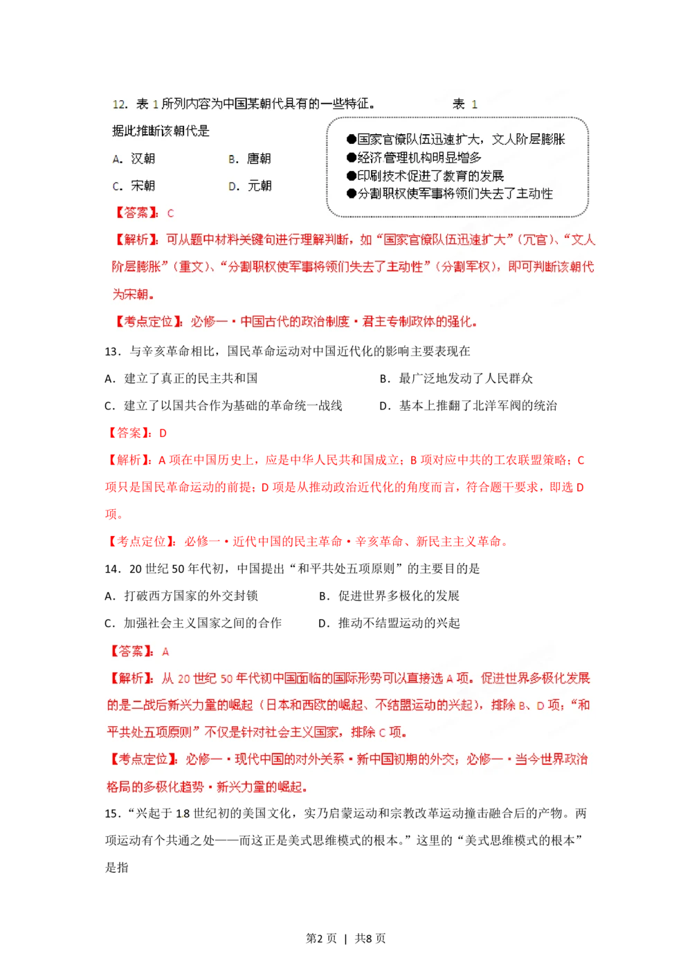 2012年高考历史试卷（山东）（解析卷）_历史历年高考真题_新&middot;PDF版2008-2025&middot;高考历史真题_历史（按试卷类型分类）2008-2025_自主命题卷&middot;历史（2008-2025）