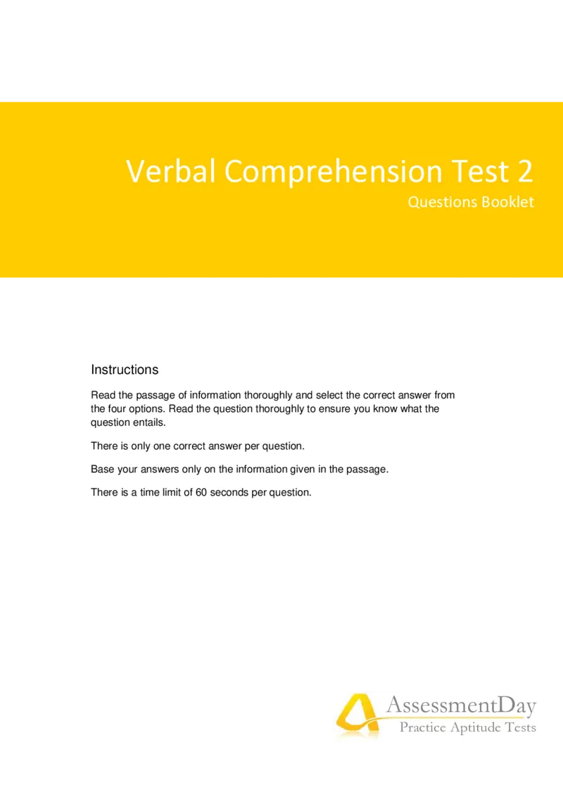VerbalComprehensionTest2-Questions_2025春招题库汇总_十大行测题库_2023年十大热门题库更新中_05、TalentQ汇总_TalentQ测试题（适合大多数外资银行以及其他企业）_VerbalReasoning