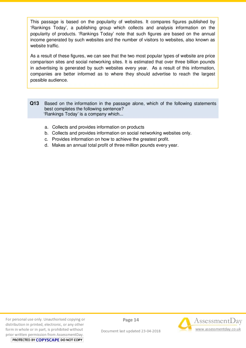 VerbalComprehensionTest2-Questions_2025春招题库汇总_十大行测题库_2023年十大热门题库更新中_05、TalentQ汇总_TalentQ测试题（适合大多数外资银行以及其他企业）_VerbalReasoning