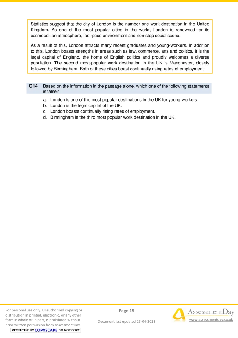 VerbalComprehensionTest2-Questions_2025春招题库汇总_十大行测题库_2023年十大热门题库更新中_05、TalentQ汇总_TalentQ测试题（适合大多数外资银行以及其他企业）_VerbalReasoning