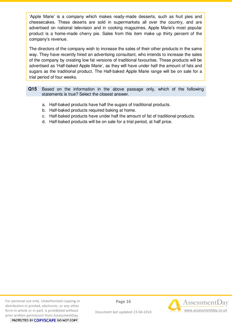 VerbalComprehensionTest2-Questions_2025春招题库汇总_十大行测题库_2023年十大热门题库更新中_05、TalentQ汇总_TalentQ测试题（适合大多数外资银行以及其他企业）_VerbalReasoning