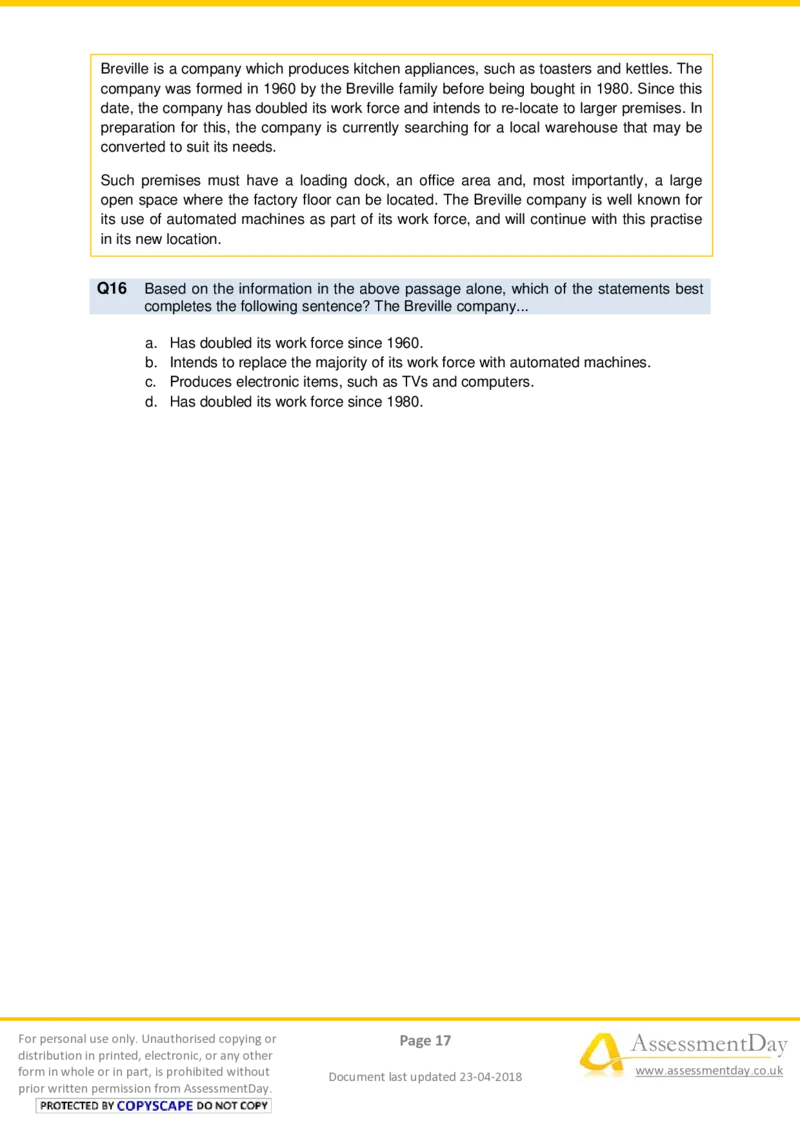 VerbalComprehensionTest2-Questions_2025春招题库汇总_十大行测题库_2023年十大热门题库更新中_05、TalentQ汇总_TalentQ测试题（适合大多数外资银行以及其他企业）_VerbalReasoning