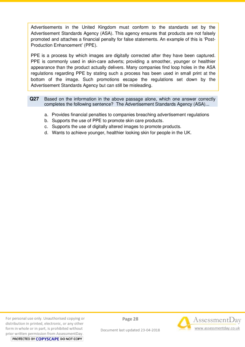 VerbalComprehensionTest2-Questions_2025春招题库汇总_十大行测题库_2023年十大热门题库更新中_05、TalentQ汇总_TalentQ测试题（适合大多数外资银行以及其他企业）_VerbalReasoning