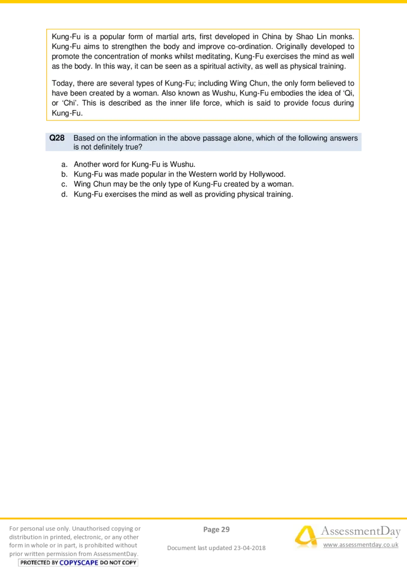 VerbalComprehensionTest2-Questions_2025春招题库汇总_十大行测题库_2023年十大热门题库更新中_05、TalentQ汇总_TalentQ测试题（适合大多数外资银行以及其他企业）_VerbalReasoning