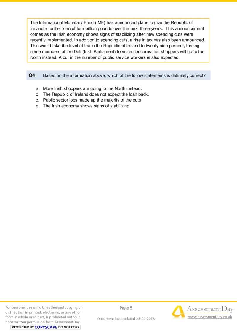 VerbalComprehensionTest2-Questions_2025春招题库汇总_十大行测题库_2023年十大热门题库更新中_05、TalentQ汇总_TalentQ测试题（适合大多数外资银行以及其他企业）_VerbalReasoning