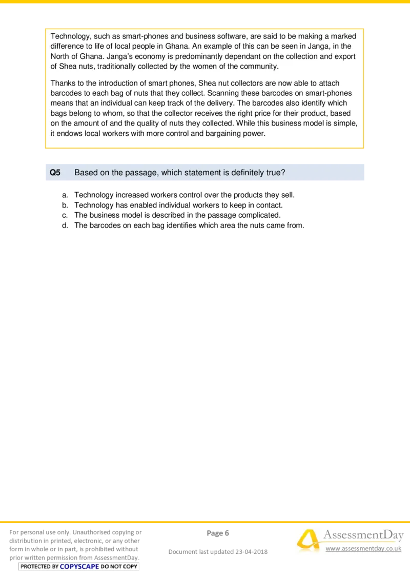 VerbalComprehensionTest2-Questions_2025春招题库汇总_十大行测题库_2023年十大热门题库更新中_05、TalentQ汇总_TalentQ测试题（适合大多数外资银行以及其他企业）_VerbalReasoning