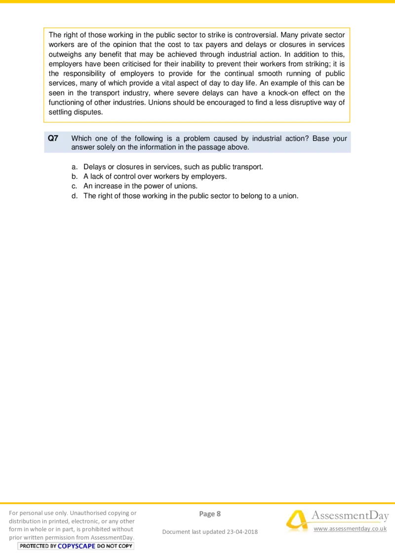 VerbalComprehensionTest2-Questions_2025春招题库汇总_十大行测题库_2023年十大热门题库更新中_05、TalentQ汇总_TalentQ测试题（适合大多数外资银行以及其他企业）_VerbalReasoning