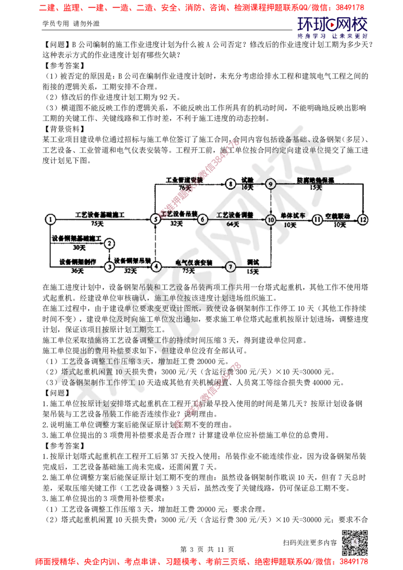 11.2025一建机电案例特训-第11讲-进度管理_2026年一级建造师_2026年一建机电_2025年一建机电SVIP_04-冲刺串讲✿考点强化✿小灶集训_12-机电《案例特训班》赵金凤HQ_讲义