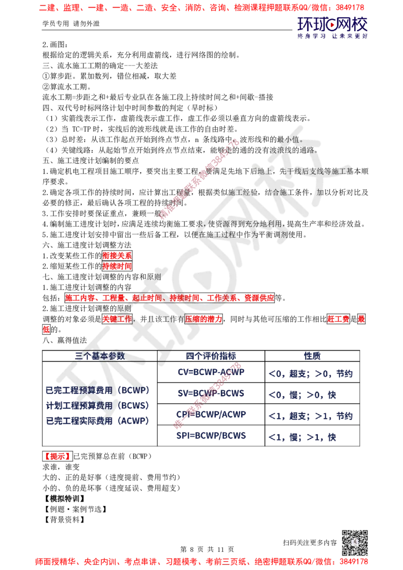 11.2025一建机电案例特训-第11讲-进度管理_2026年一级建造师_2026年一建机电_2025年一建机电SVIP_04-冲刺串讲✿考点强化✿小灶集训_12-机电《案例特训班》赵金凤HQ_讲义